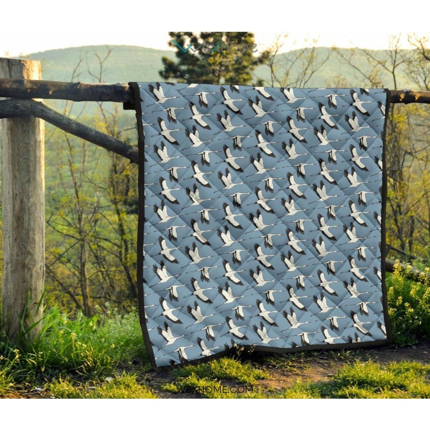 Seagull Pattern Print Design 04 Premium Quilt