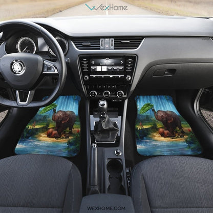 Elephant Drinking Water in Forest Car Mats  Accesorries Car Decor 20212