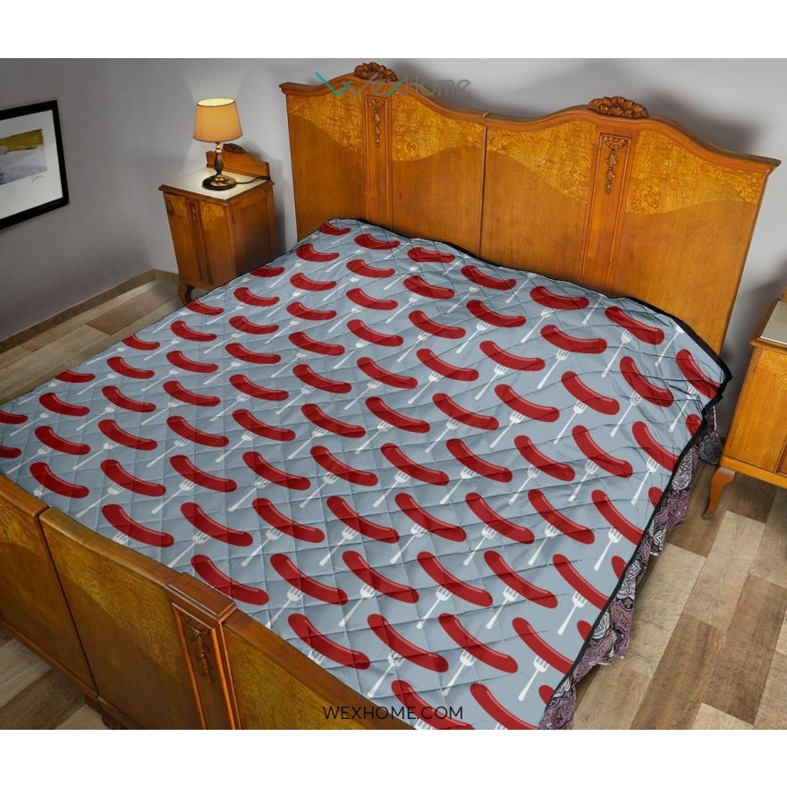 Sausage Pattern Print Design 02 Premium Quilt