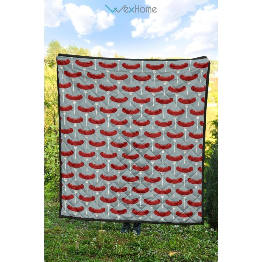 Sausage Pattern Print Design 02 Premium Quilt