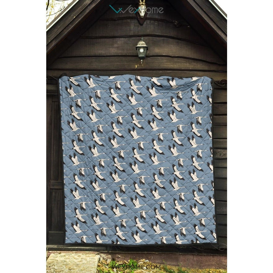 Seagull Pattern Print Design 04 Premium Quilt