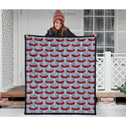 Sausage Pattern Print Design 02 Premium Quilt