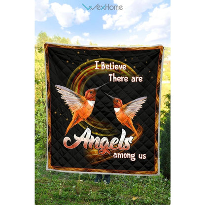 WEXHOME I Believe There Are Angels Hummingbird Premium Quilt