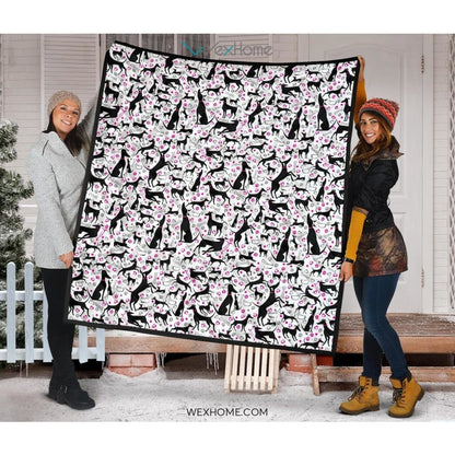 Greyhound Pattern Print Design 02 Premium Quilt