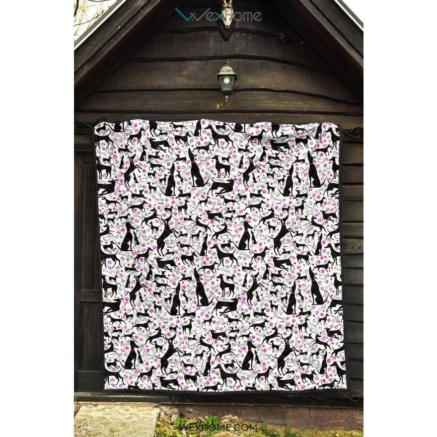 Greyhound Pattern Print Design 02 Premium Quilt