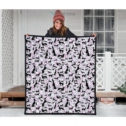 Greyhound Pattern Print Design 02 Premium Quilt