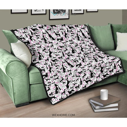 Greyhound Pattern Print Design 02 Premium Quilt