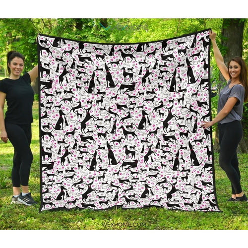 Greyhound Pattern Print Design 02 Premium Quilt