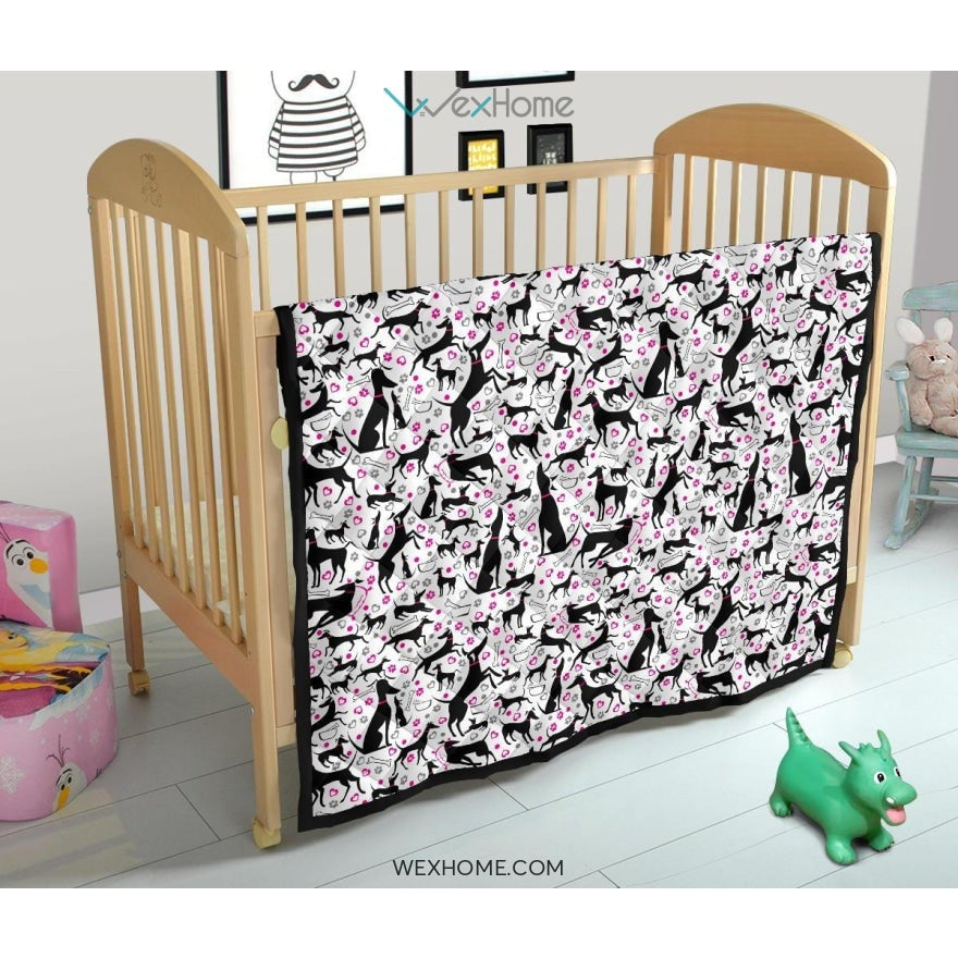 Greyhound Pattern Print Design 02 Premium Quilt