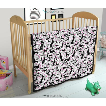 Greyhound Pattern Print Design 02 Premium Quilt