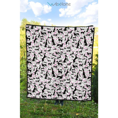 Greyhound Pattern Print Design 02 Premium Quilt