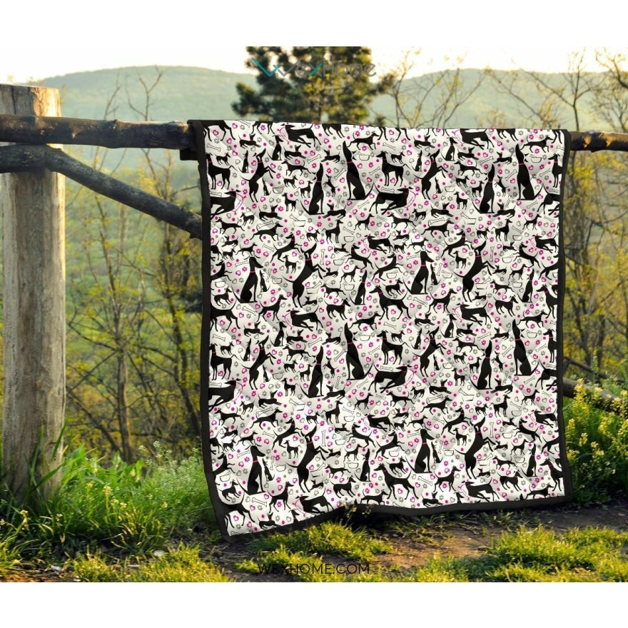 Greyhound Pattern Print Design 02 Premium Quilt