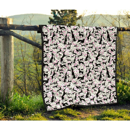 Greyhound Pattern Print Design 02 Premium Quilt