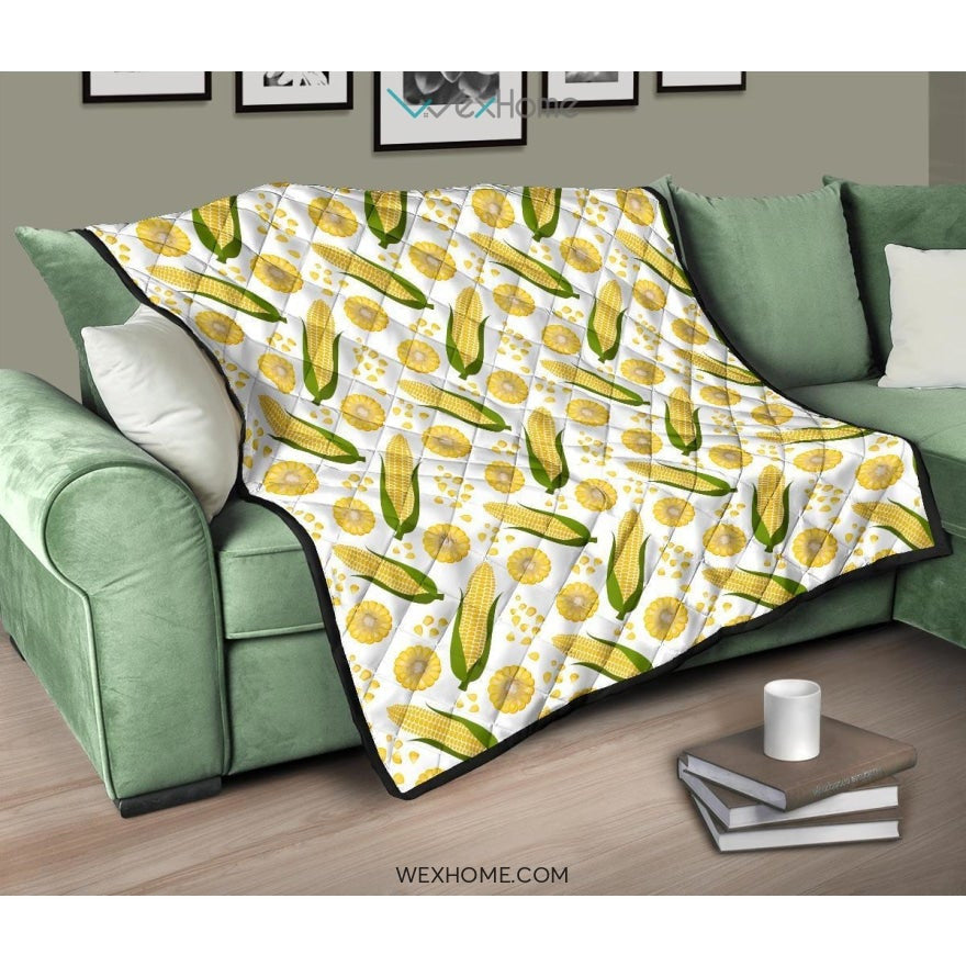Corn Pattern Print Design 05 Premium Quilt