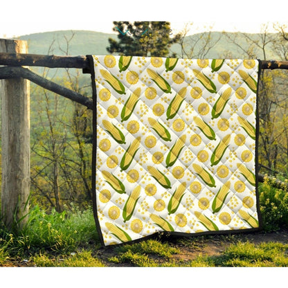 Corn Pattern Print Design 05 Premium Quilt
