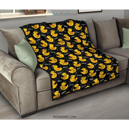 Duck Toy Pattern Print Design 05 Premium Quilt