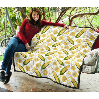 Corn Pattern Print Design 05 Premium Quilt