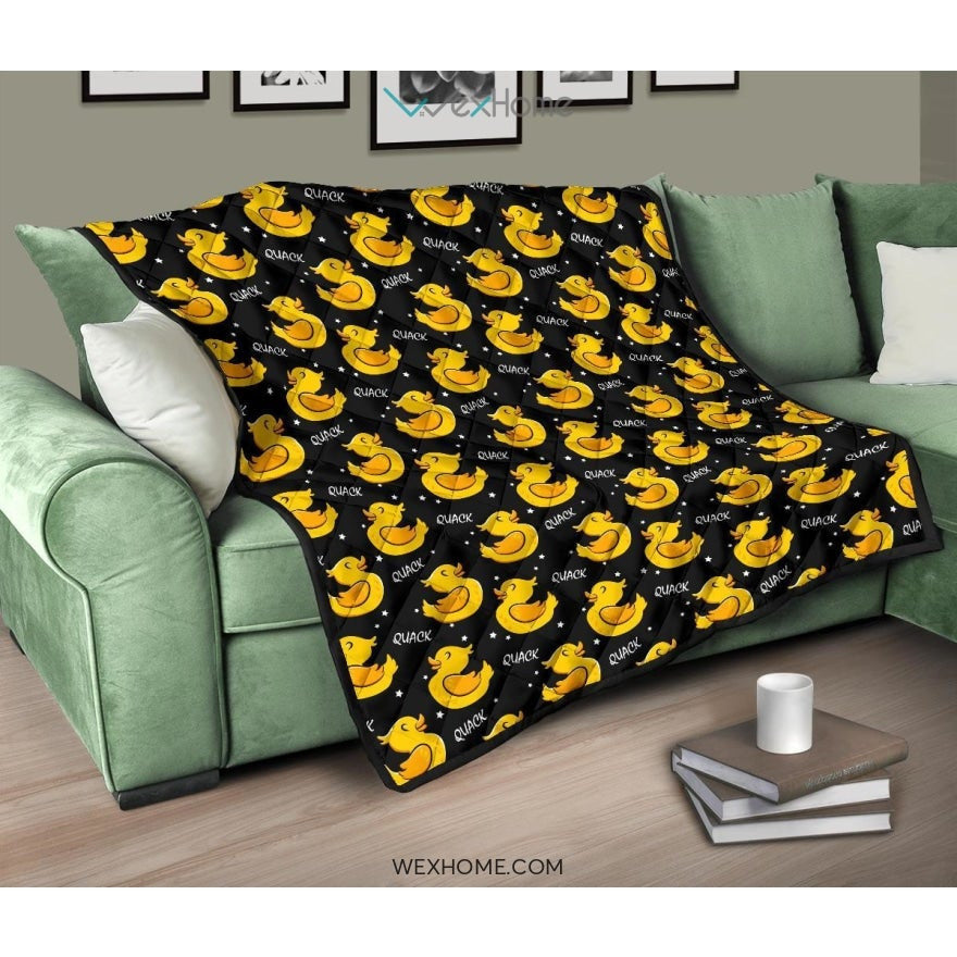 Duck Toy Pattern Print Design 05 Premium Quilt
