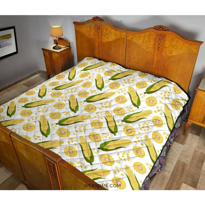 Corn Pattern Print Design 05 Premium Quilt