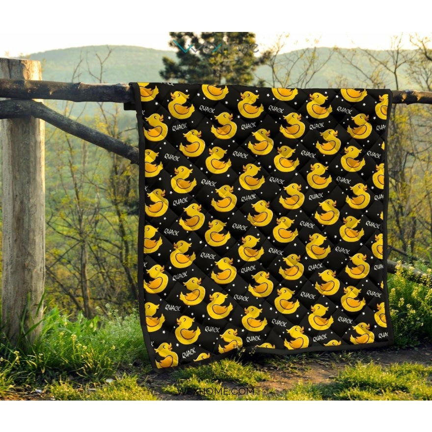 Duck Toy Pattern Print Design 05 Premium Quilt