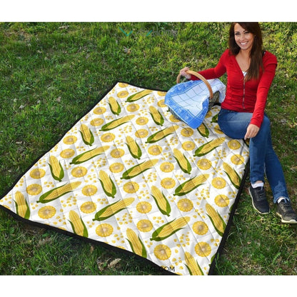 Corn Pattern Print Design 05 Premium Quilt