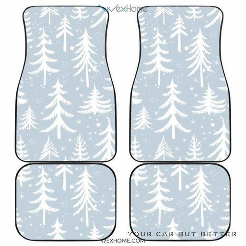Christmas Tree Winter Forest Pattern Front And Back Car Mats  Best Car Gift 2021