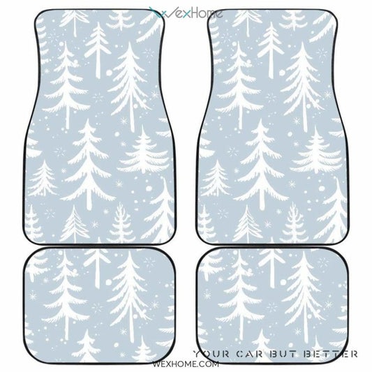 Christmas Tree Winter Forest Pattern Front And Back Car Mats  Best Car Gift 2021