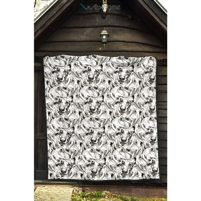 Greyhound Pattern Print Design 01 Premium Quilt