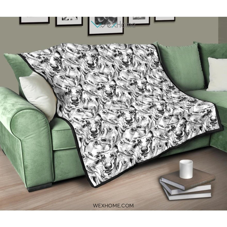 Greyhound Pattern Print Design 01 Premium Quilt