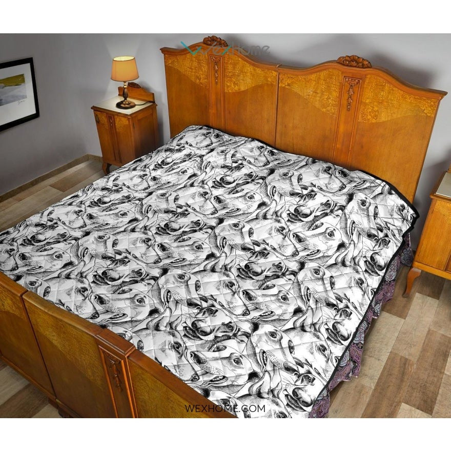 Greyhound Pattern Print Design 01 Premium Quilt