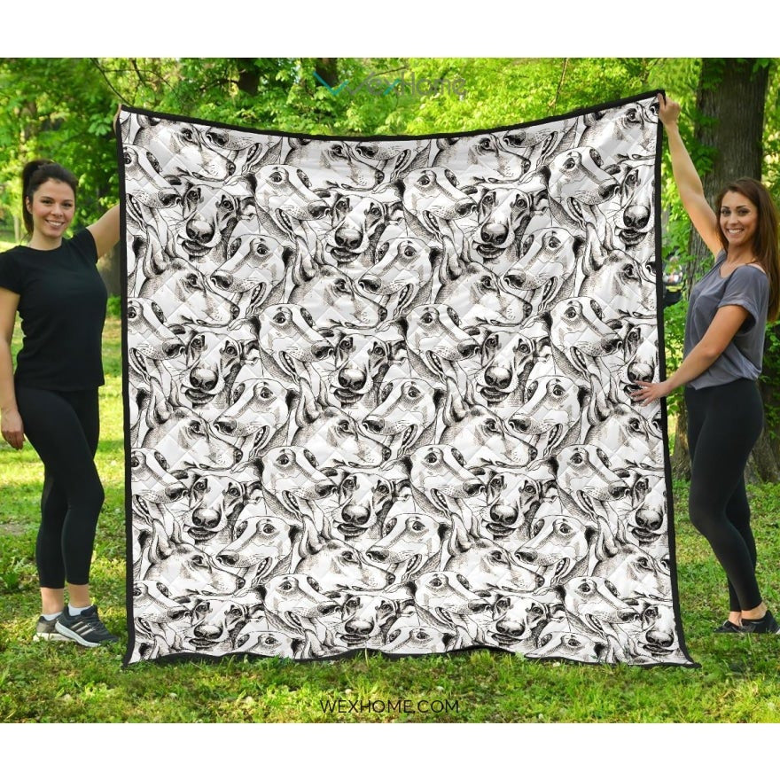 Greyhound Pattern Print Design 01 Premium Quilt