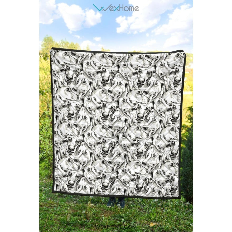 Greyhound Pattern Print Design 01 Premium Quilt