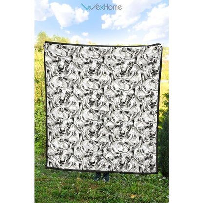 Greyhound Pattern Print Design 01 Premium Quilt