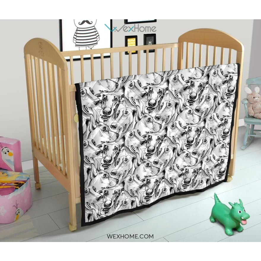 Greyhound Pattern Print Design 01 Premium Quilt