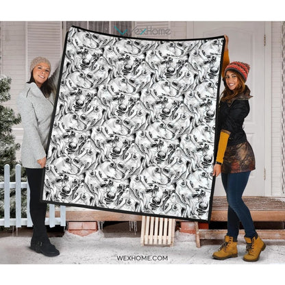 Greyhound Pattern Print Design 01 Premium Quilt