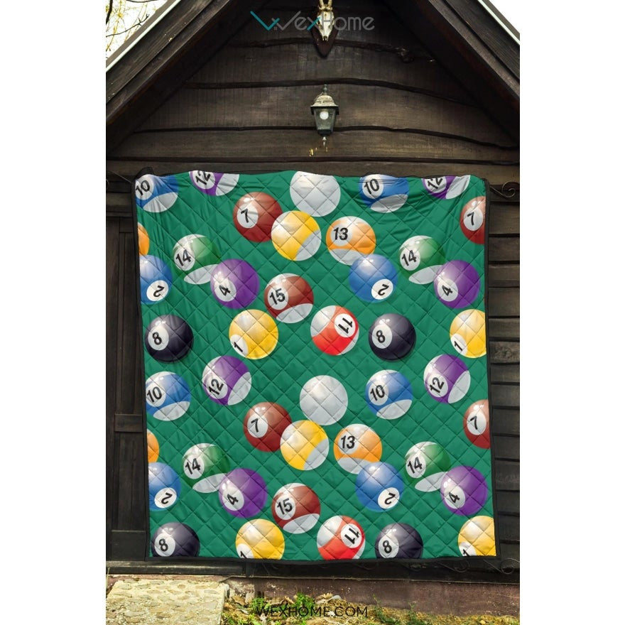 Billiard Ball Pattern Print Design 01 Premium Quilt
