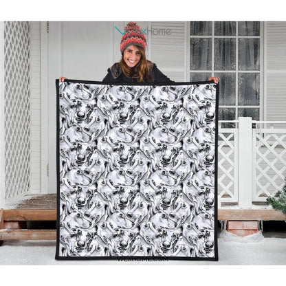 Greyhound Pattern Print Design 01 Premium Quilt