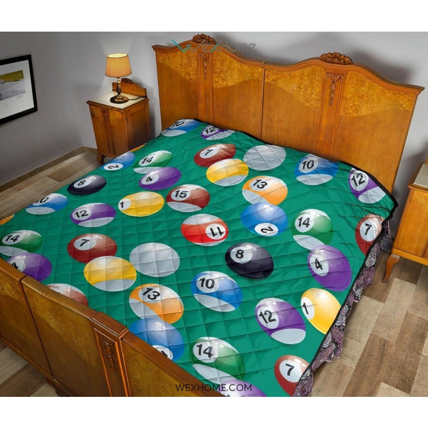 Billiard Ball Pattern Print Design 01 Premium Quilt