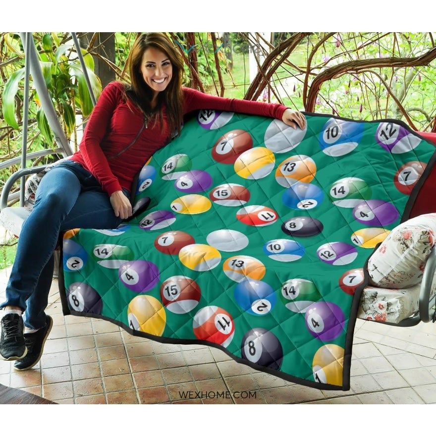 Billiard Ball Pattern Print Design 01 Premium Quilt