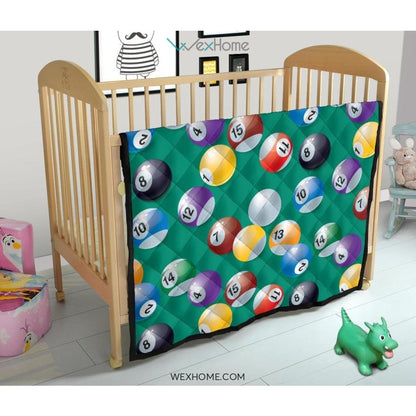 Billiard Ball Pattern Print Design 01 Premium Quilt