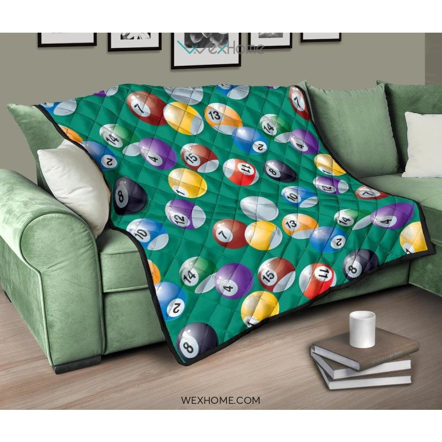 Billiard Ball Pattern Print Design 01 Premium Quilt
