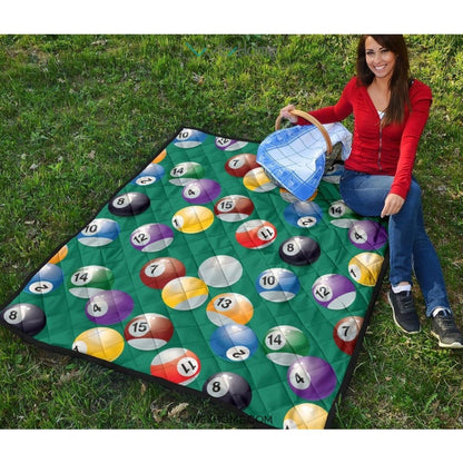 Billiard Ball Pattern Print Design 01 Premium Quilt