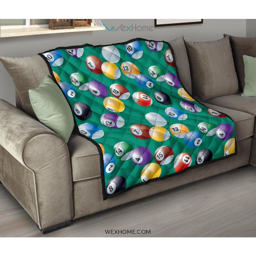 Billiard Ball Pattern Print Design 01 Premium Quilt