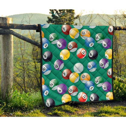 Billiard Ball Pattern Print Design 01 Premium Quilt