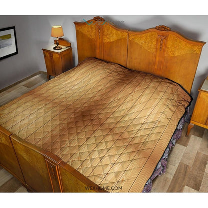 Wood Printed Pattern Print Design 05 Premium Quilt
