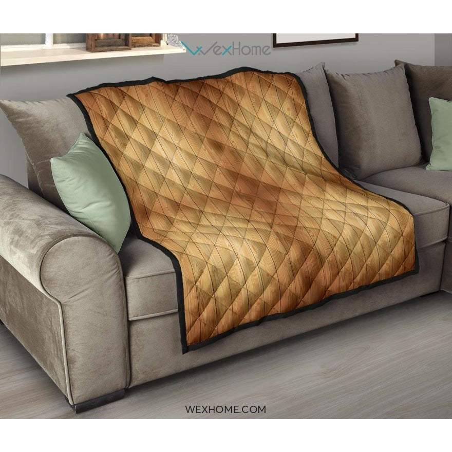 Wood Printed Pattern Print Design 05 Premium Quilt