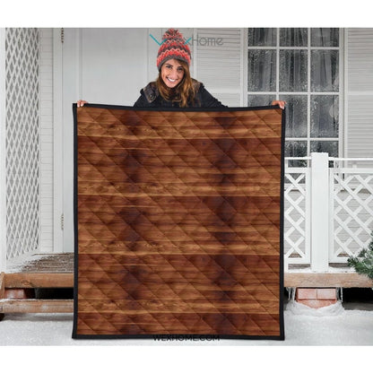 Wood Printed Pattern Print Design 04 Premium Quilt