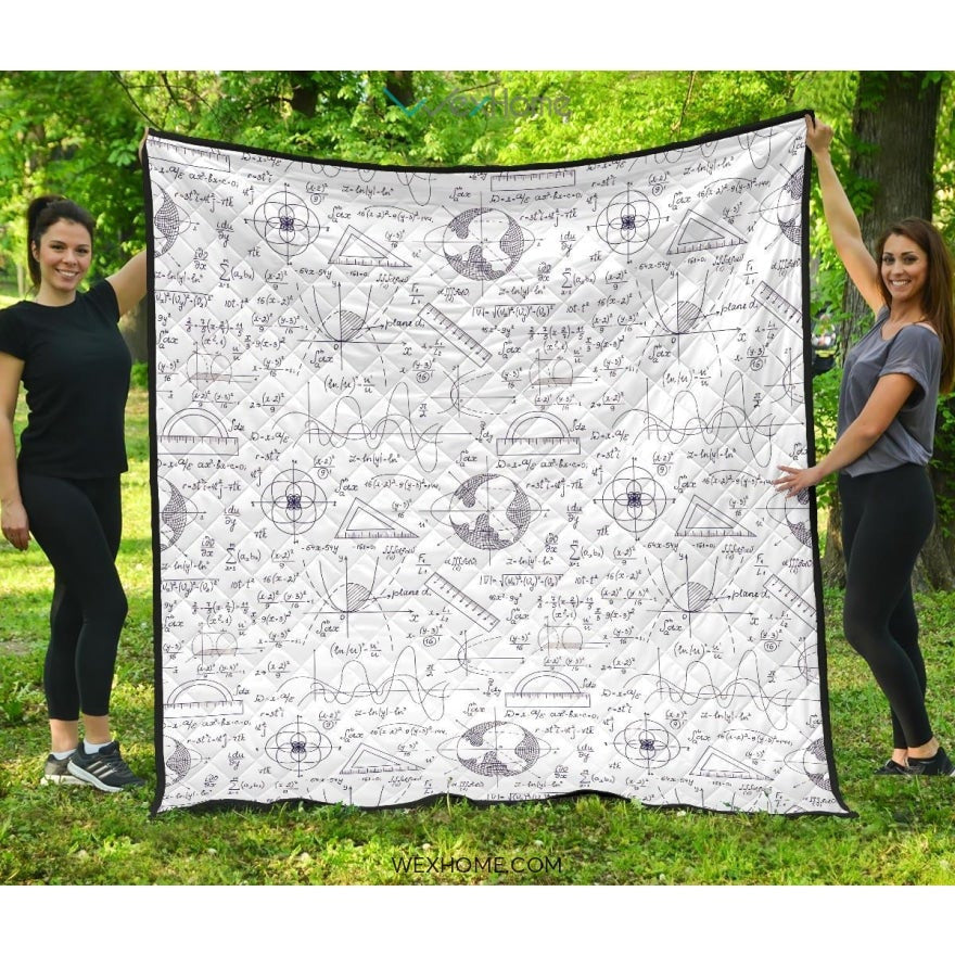 Math Pattern Print Design 03 Premium Quilt