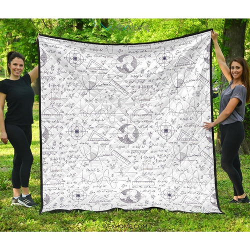 Math Pattern Print Design 03 Premium Quilt