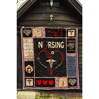 Nursing It's Work Of Heart Nurse Premium Quilt